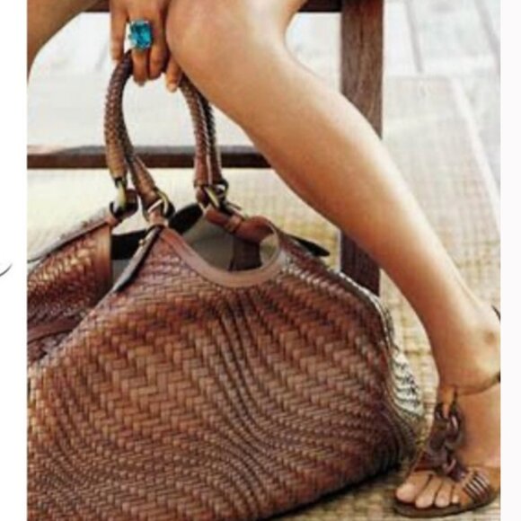 Cole Haan Genevieve Woven Shoulder Bag Purse Tote - Picture 2 of 11